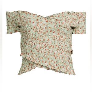 Off the shoulder smocked crop top Sz L